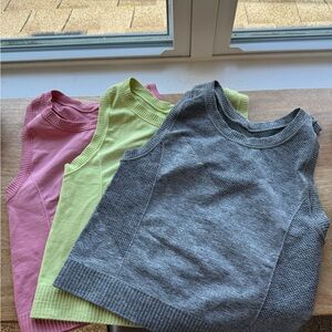 *THREE PACK* Women’s Athletic Tank Tops - Pink, Green, and Gray